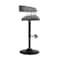 Armen Living Calista Adjustable Bar Stool in Gray Faux Leather with Golden Bronze and Black Metal LCCABACOGRY - alternate 4